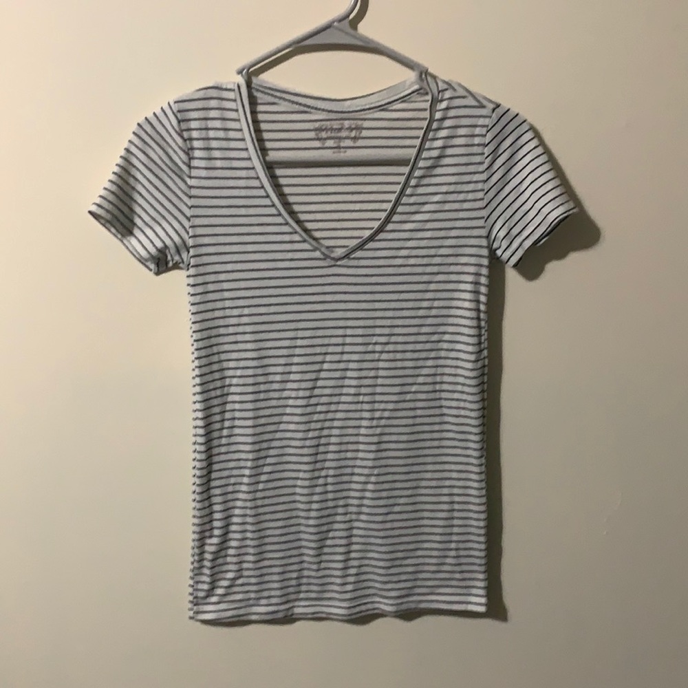 Black and white stripes t-shirt is Extra Small.